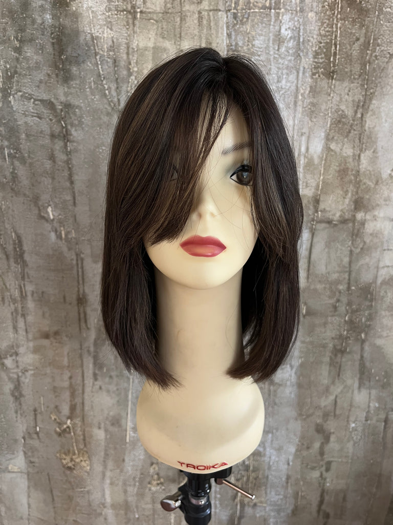 100% EUROPEAN PROCESSED HUMAN HAIR 16.5" BROWN WITH HIGHLIGHTS