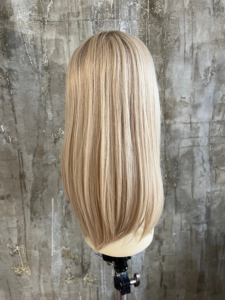 100% EUROPEAN PROCESSED HUMAN HAIR TOPPER 19" BLOND LACE FRONT