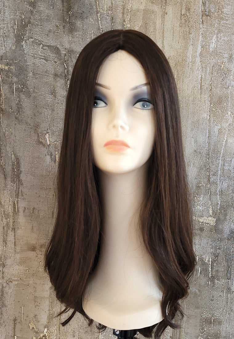 100% EUROPEAN PROCESSED HUMAN HAIR 23" BROWN WITH HIGHLIGHTS