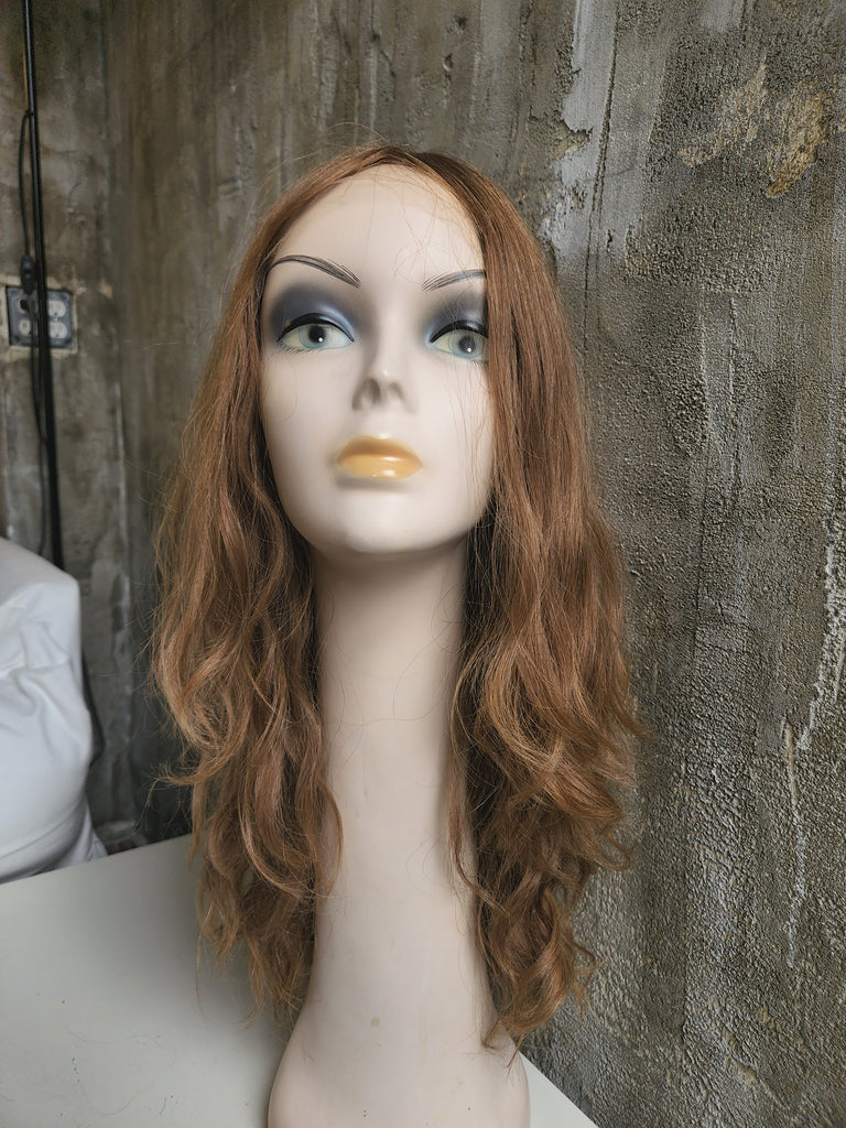 100% NATURAL VIRGIN EUROPEAN HUMAN HAIR BLOND WIG WITH LACE FRONT 22" LONG