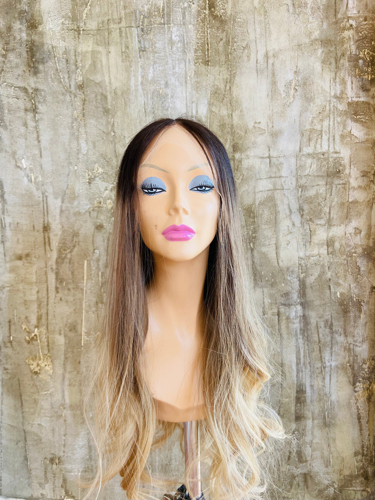 LACE TOP 100% PROCESSED NATURAL BRAZILIAN HUMAN HAIR 28" LONG ROOTED ASH BLOND